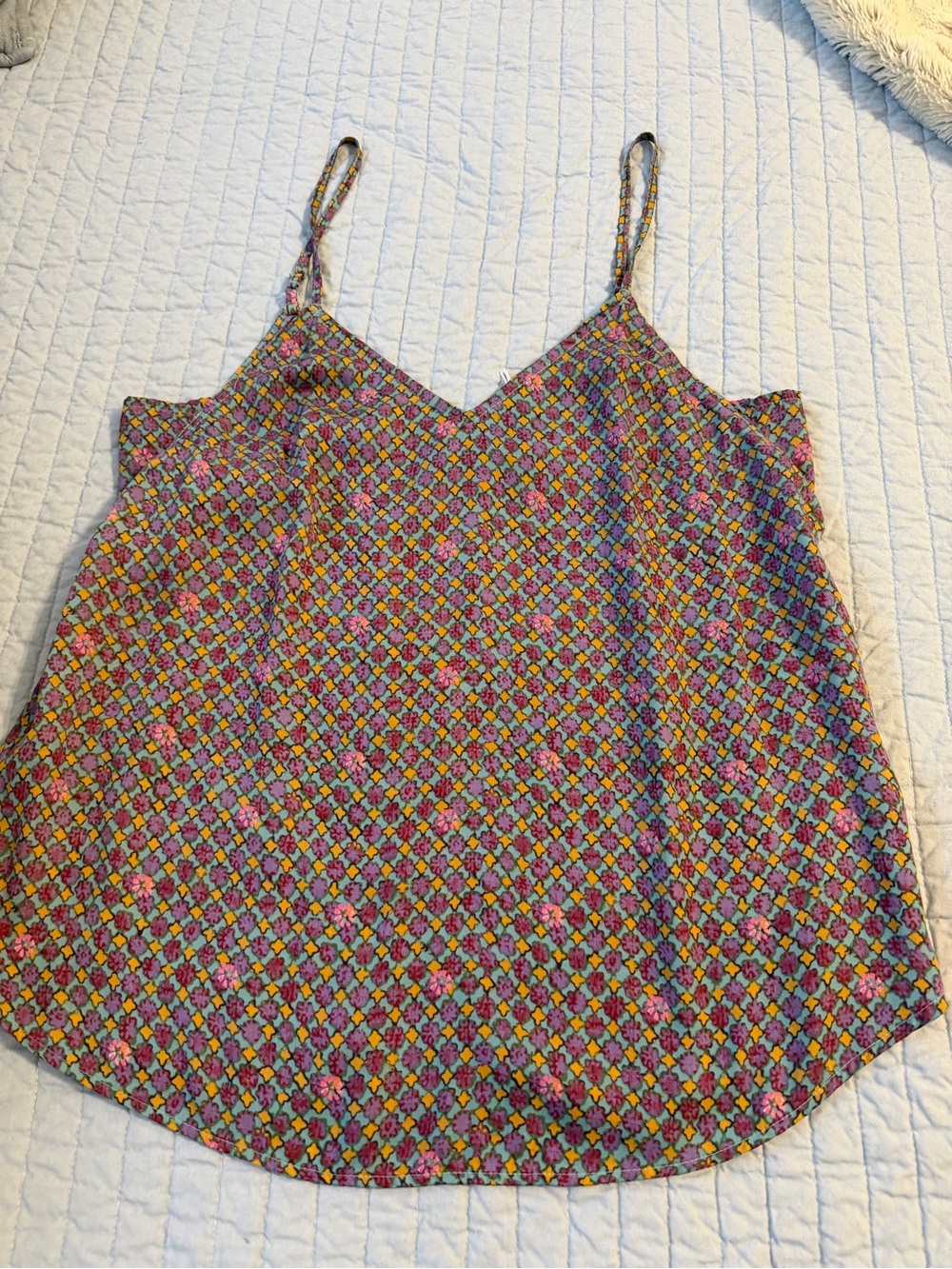 Tines Floral Print Cami Tank Top Size Small Boho Lightweight